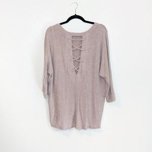 ✨3/$25 BKE Mauve Dolman Knit Slouchy High Low